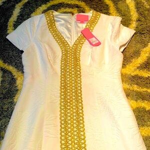 NWT Lilly Pulitzer white/gold Dress 2